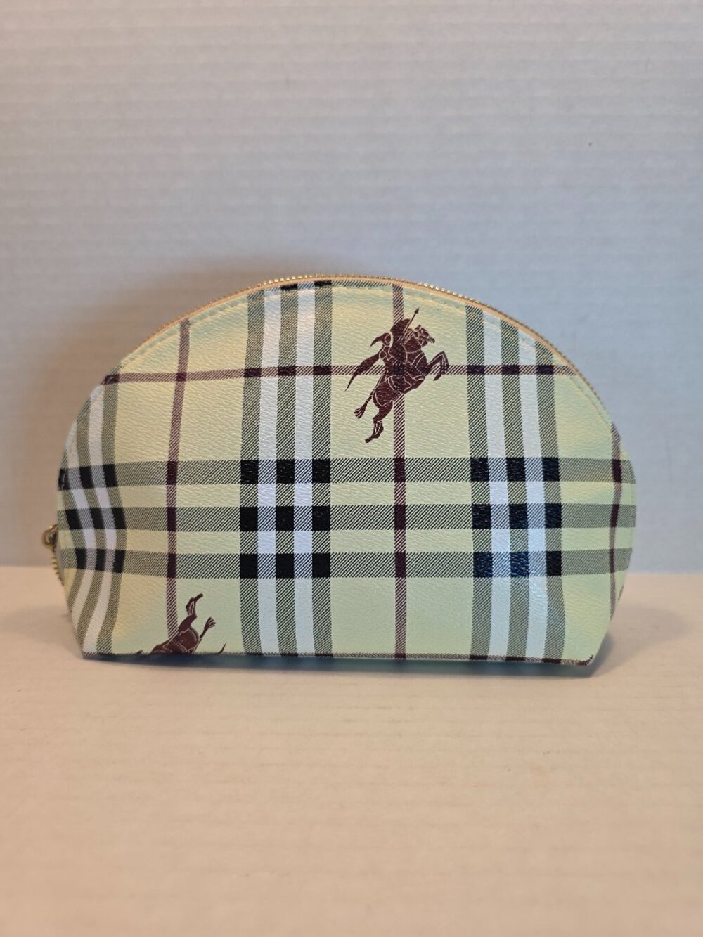 Designer Inspired Plaid Cosmetic Bag